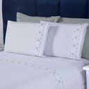 Ver imagem 6 de Edredom + Jogo de Cama 200 Fios Damasco Queen 15 Peças 100% Poliéster - Branco-cinza