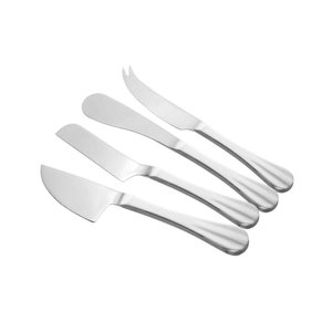 Conjunto 4 Facas para Queijo de Aço Inox Prateada Gourmet