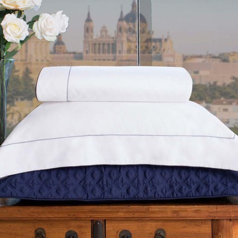 Jogo de Cama Casal 300 Fios Constantine - Marken Fassi Preto/Branco