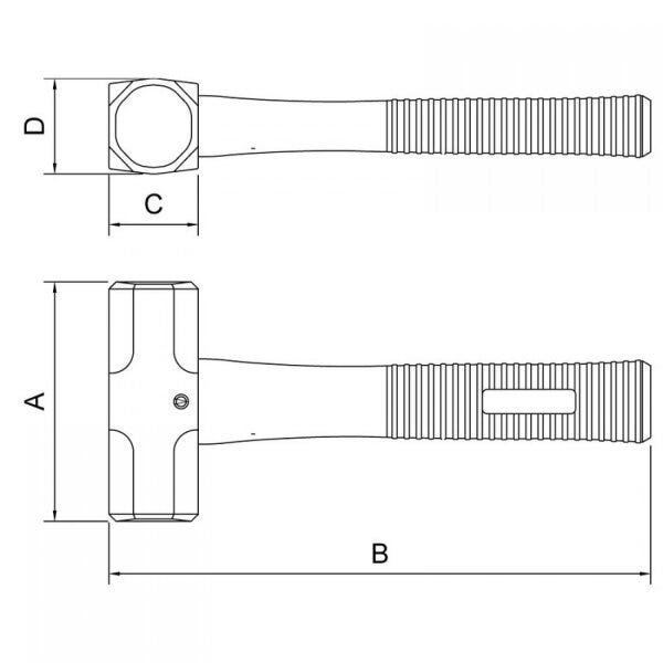 Marreta Oitavada Cabo Fibra de Vidro Tramontina PRO 6kg - 2