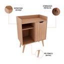 Ver imagem 3 de Buffet Aparador Sala de Estar 60cm 3 Nichos e 1 Porta Vivi T02-D'Rossi