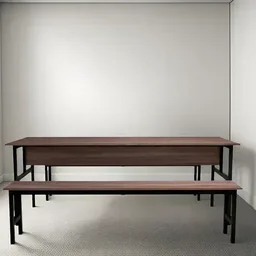 Conjunto Mesa para Refeitório 10 Lugares com Banco Separados Escolar Empresa Copa - 3