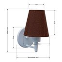 Ver imagem 4 de Arandela Cone Md-2004 Base Branco Cúpula em Tecido 14-14x07cm Café - Bivolt