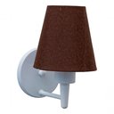 Ver imagem 3 de Arandela Cone Md-2004 Base Branco Cúpula em Tecido 14-14x07cm Café - Bivolt