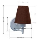 Ver imagem 2 de Arandela Cone Md-2004 Base Branco Cúpula em Tecido 14-14x07cm Café - Bivolt