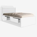Ver imagem 1 de Cama Solteiro Daiane Baú Branco com Gavetas