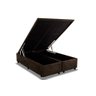 Base Box Baú King Bipartido Suede Marrom 42x193x203 - 1