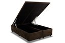 Ver imagem 1 de Base Box Baú King Bipartido Suede Marrom 42x193x203