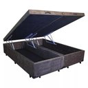 Ver imagem 6 de Base Box Baú King Bipartido Suede Marrom 42x193x203