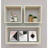 Kit com 3 Nichos Decoração para Quarto Nude Retangular - 1