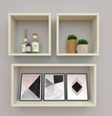 Ver imagem 1 de Kit com 3 Nichos Decoração para Quarto Nude Retangular