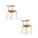 Ver imagem 6 de Cadeira de Jantar Kit 2 Lizzie Base Tubular Dourado Encosto Castanho PU D03 - D'Rossi