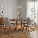 Ver imagem 1 de Conjunto de Jantar Isabela com Débora 4 Lugares Tampo MDF Freijó 1,2m Bege Ideal Decor