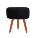 Ver imagem 2 de Puff decorativo redondo com pés palito-Suede Preto