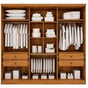 Ver imagem 3 de Guarda Roupa Casal Bristol 6 Portas 4 Gavetas com Espelho Cinamomo Fendi - Novo Horizonte