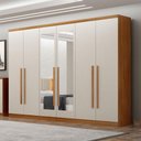 Ver imagem 4 de Guarda Roupa Casal Bristol 6 Portas 4 Gavetas com Espelho Cinamomo Fendi - Novo Horizonte