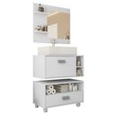 Ver imagem 1 de Conjunto Gabinete Banheiro Armário Towel Branco Caemmun