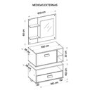 Ver imagem 3 de Conjunto Gabinete Banheiro Armário Towel Branco Caemmun