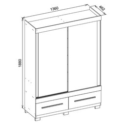 Guarda Roupa Mongi 2 Portas 2 Gavetas Marrom Ripado Caemmun - 6