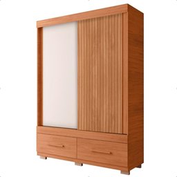 Guarda Roupa Mongi 2 Portas 2 Gavetas Marrom Ripado Caemmun - 7