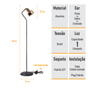 Ver imagem 4 de Kit com 2 Luminárias Coluna Abajur Piso Chão Spot City - Cobre 2-3110-10