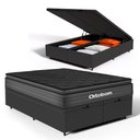 Ver imagem 2 de Cama Box Baú com Colchão Ortobom de Espuma Pillow Top Confort Black King 193cm