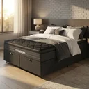 Ver imagem 1 de Cama Box Baú com Colchão Ortobom de Espuma Pillow Top Confort Black King 193cm