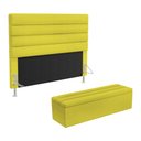 Ver imagem 1 de Cabeceira Atlas e Calçadeira Baú Ursa 160 para Cama Queen Z-004 Sued Amarelo Aradecor