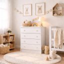 Ver imagem 4 de Cômoda Infantil Branca com 4 Gavetas para Quarto de Bebê