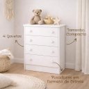 Ver imagem 2 de Cômoda Infantil Branca com 4 Gavetas para Quarto de Bebê