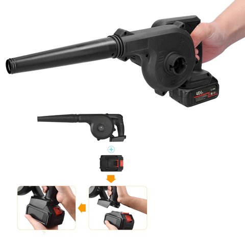 Soprador Aspirador Bateria Recarregavel sem Fio Potente Folhas Sujeira Limpeza Jardim Quintal Poeira