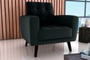 Ver imagem 1 de Poltrona Decorativa Lívia Veludo Preto E451 - Matrix