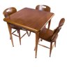 Mesa Quadrada 80x80 Cm com 3 Cadeiras de Madeira para Cozinha - Laminado Imbuia - 1