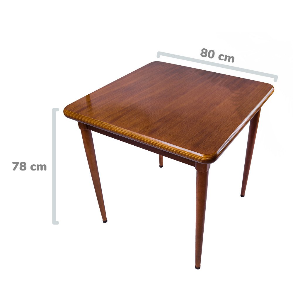 Mesa quadrada 80x80 cm com 3 cadeiras de madeira para cozinha - Laminado imbuia - 4