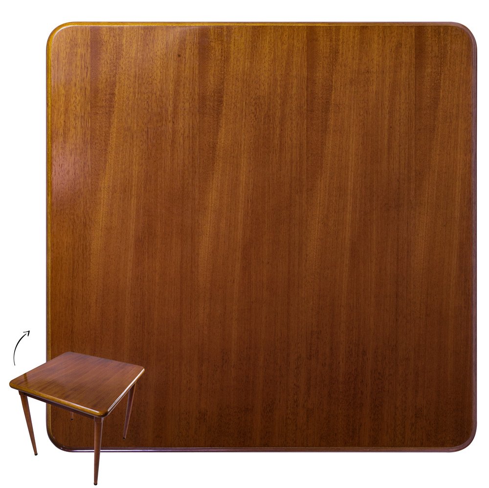 Mesa quadrada 80x80 cm com 3 cadeiras de madeira para cozinha - Laminado imbuia - 6