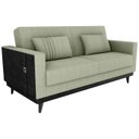 Ver imagem 1 de Sofa Cama 2 Lugares 203 Cm Boucle Oliva Corino Preto Milani Store