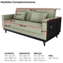 Ver imagem 4 de Sofa Cama 2 Lugares 203 Cm Boucle Oliva Corino Preto Milani Store