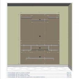 Painel para TV Sigma Madeira Rústica - 3