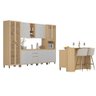 Cozinha Completa Aura 340cm 100% Mdf C/ Detalhes Frisados Cor:cinza Cristal - 3