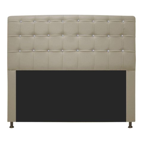 Cabeceira Dama 195Cm King Size Com Strass Bege