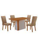 Ver imagem 2 de Mesa de Jantar Isadora 120cm Tampo MDF Laminado Canto Copo com 4 Cadeiras Lisa