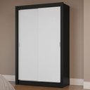 Ver imagem 1 de Guarda-roupa Solteiro 2 Portas de Correr Preto/branco Milano Madesa Preto/branco