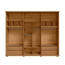 Ver imagem 3 de Guarda-Roupa Casal 6 Portas com Vidro Reflecta e LED 4 Gavetas Internas 3 Maleiros Royal Carvalho