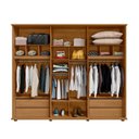 Ver mais imagens de Guarda-Roupa Casal 6 Portas com Vidro Reflecta e LED 4 Gavetas Internas 3 Maleiros Royal Carvalho