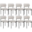 Ver imagem 1 de Kit 08 Cadeiras Estofadas para Sala de Jantar Louvre L02 Bouclê Cru - Lyam Decor