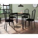 Ver imagem 1 de Conjunto De Mesa Tubular Com 4 Cadeiras 121 Malva Tampo De Vidro 107cm SF Preto Fosco Assento Preto 