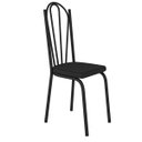 Ver imagem 2 de Conjunto De Mesa Tubular Com 4 Cadeiras 121 Malva Tampo De Vidro 107cm SF Preto Fosco Assento Preto 