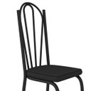 Ver imagem 3 de Conjunto De Mesa Tubular Com 4 Cadeiras 121 Malva Tampo De Vidro 107cm SF Preto Fosco Assento Preto 