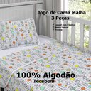 Ver imagem 3 de Jogo de Cama Tecebem Malha Berço Estampado Humor 3 Peças Branco