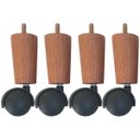 Ver imagem 1 de Conjunto 4 Pés para Cama Box Casal com Rodizio para Moveis Box Solteiro 13cm Dimader Mel